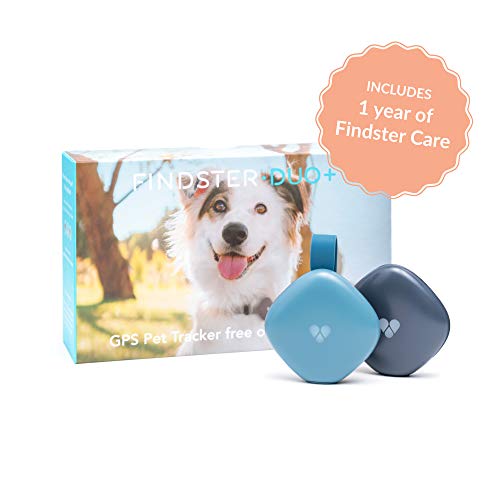 Findster Duo+ Pet Tracker Free of Monthly Fees - GPS Tracking Collar for Dogs and Cats & Pet Activity Monitor - Includes Findster Care Membership