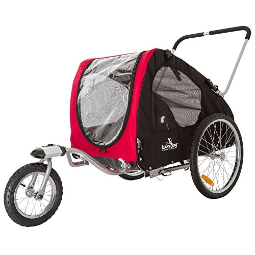 Lucky Dog Deluxe Pet Stroller - Bike Trailer Combo - 88 lb Capacity