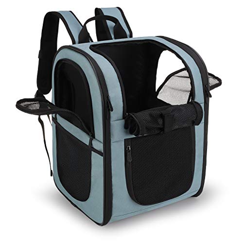 apollo walker Pet Carrier Backpack for Small Cats and Dogs, Puppies, Two-Sided Entry, Safety Features and Cushion Back Support | for Travel, Hiking, Outdoor Use (Blue)
