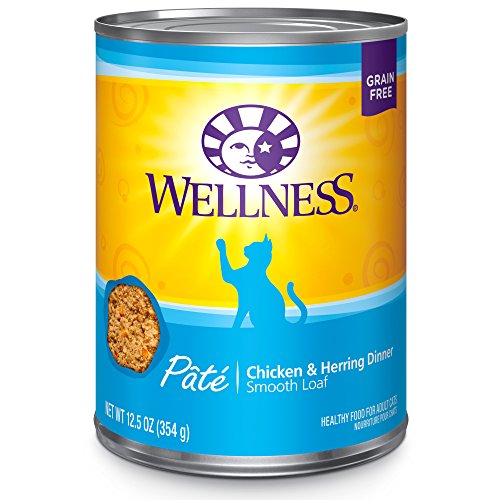 Wellness Natural Grain Free Wet Canned Cat Food, Chicken & Herring Pate