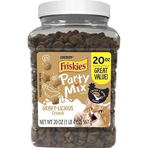 Purina Friskies Made in USA Facilities Cat Treats, Party Mix Crunch Gravylicious