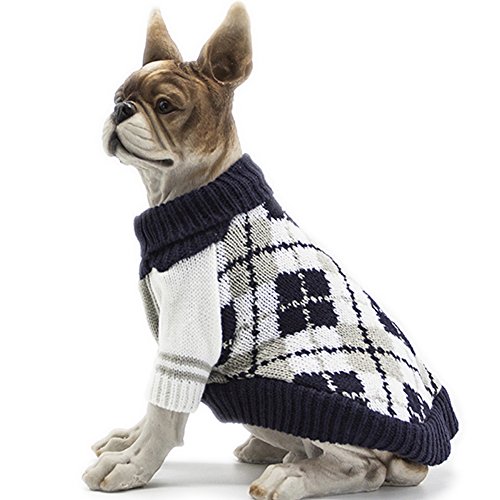 HAPEE Pet Clothes The Diamond Plaid Cat Dog Sweater, Dog Accessories