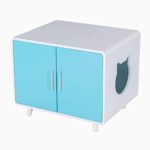 Good Life Safe Furniture Style Cat Kitty Litter Box Covered Crate with Storage