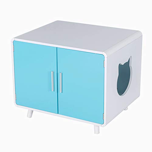 Good Life Safe Furniture Style Cat Kitty Litter Box Covered Crate with Storage