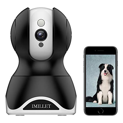 IMILLET WiFi Pet Camera Dog Camera with Phone App FHD Indoor Cat Camera Pet Monitor Night Vision 2 Way Audio Motion Detection (Black)