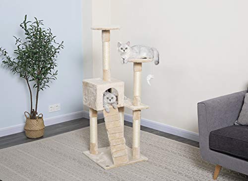 Go Pet Club Cat Tree Furniture Beige