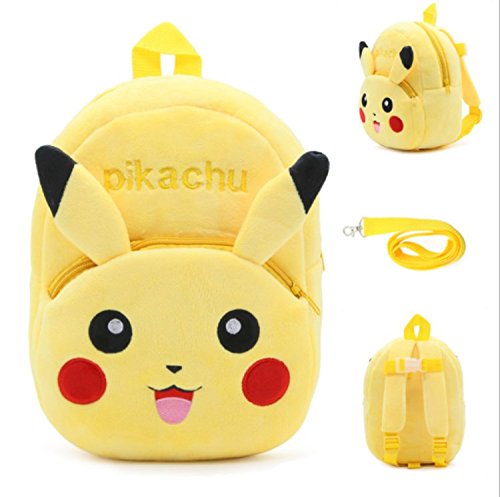 Chicpaw Adjustable Dog Pet Backpack Outdoor Travel Dog Bag with Leash Cute Cartoon Bag for Medium Dog (for Medium Dog Pet (6-20KG), Yellow Pikachu)