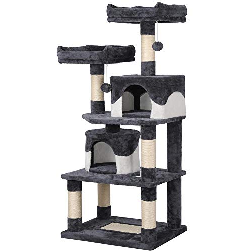 Yaheetech 57in Cat Tree Condo Furniture Kitten Activity Tower with Scratching Pad