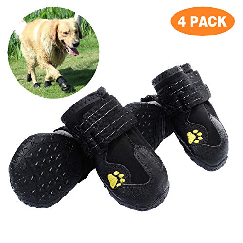 PG.KINWANG Dog Boots Waterproof Shoes for Medium to Large Dogs