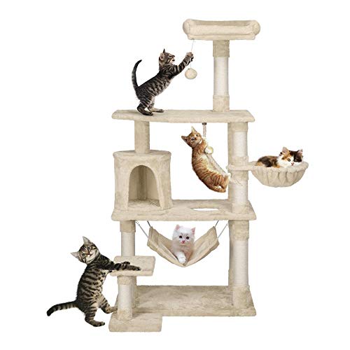 Yaheetech 62in Extra Large Cat Tree Condo with Sisal-Covered Scratching Post