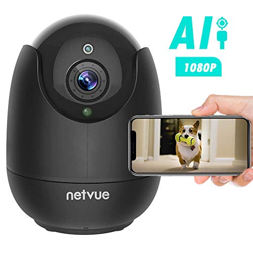 Pet Camera - Indoor Camera Wireless, 1080P Home Camera with Human Detection, Night Vision IP Camera, Cloud Storage 24s Smart-Clip, 128G SD Card Support, Two Way Audio, Dog Camera Work with Alexa