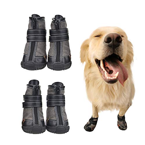 FLAdorepet Large Dog Shoes Rugged Anti-Slip Sole Dog Paw Protector