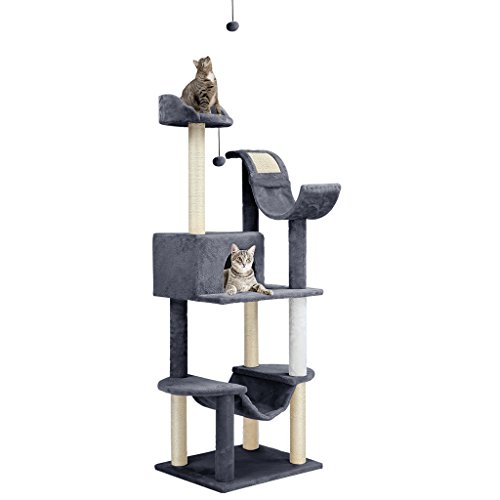 Finether Cat Tree Tower Furniture Kitten Playhouse with Sisal Covered