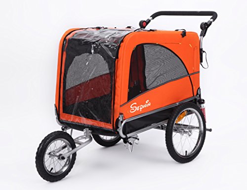 Sepnine & Leonpets Dog cart of 3 in 1 Luxury Large Sized Bike Trailer Bicycle Pet