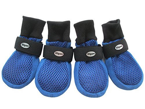 HiPaw Breathable Mesh Dog Boots Hot Pavement Nonslip Rubber Sole