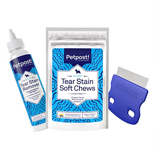 Petpost Tear Stain Remover for White Dogs Starter Pack with Tear Stain Soft Chews