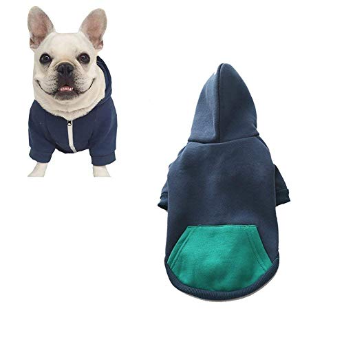 Meioro Dog Clothes Hoodies Pet Cat Warm Soft Cotton Zipper Sweater Coat