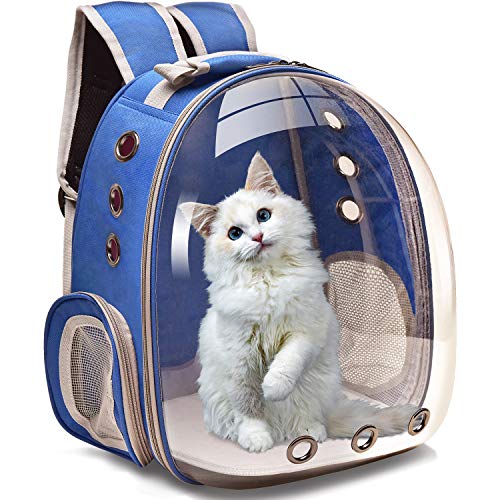 Henkelion Dog Carrier Backpack Front Pack, Pet Carrier Back Pack for Small Medium Cat Puppy Doggie, Dog Body Carrying Bag Travel Space Capsule Knapsack - Blue