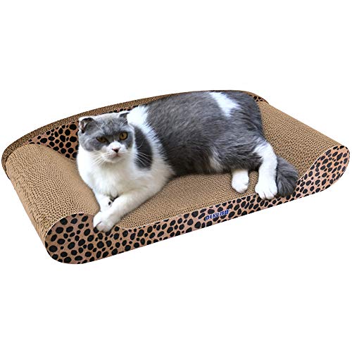 HALOVIE Large Size Cat Scratcher Cardboard Sofa, 24 Inch Kitten Scratching Lounge