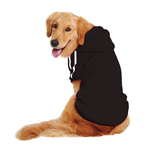 LESYPET Dog Sweater Hoodie for Large Dog, Dog Hoodie Sport Coat, 5XL, Black