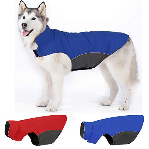 Leepets Waterproof Dog Jacket Fleece Lined Dog Coat for Winter Warm Reflective