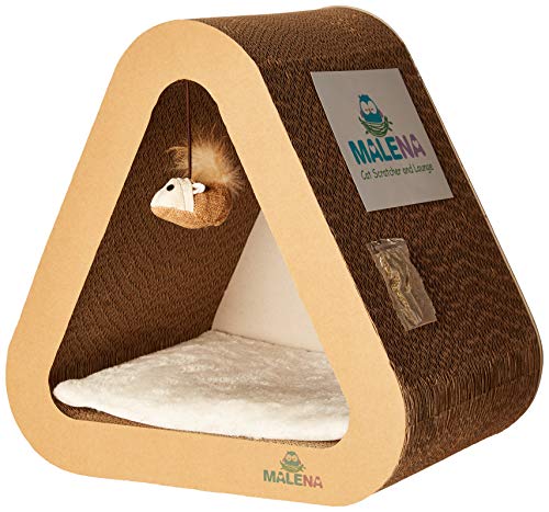 Malena 3 in 1 Vertical Cat Scratcher and Lounge with Removable Soft Pad