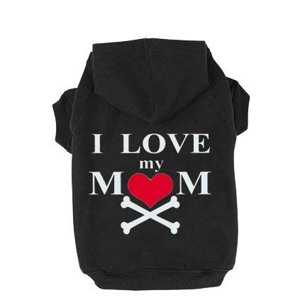 EXPAWLORER Dog Hoodie Black - Fleece Sweatshirt Hoodies Love Mom