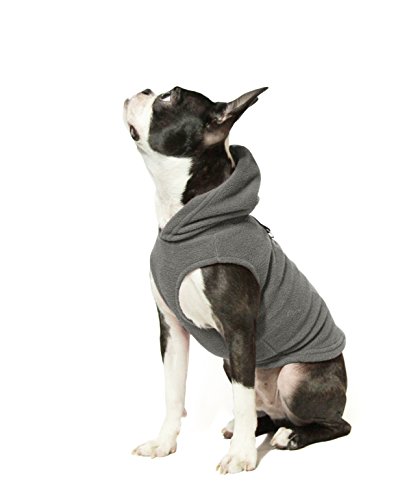 Gooby - Fleece Vest Hoodie, Small Dog Pull Over Hooded Fleece Jacket