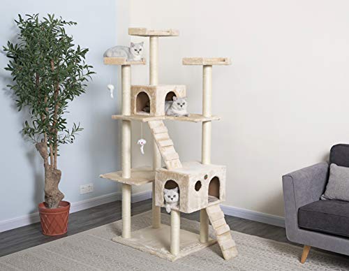 Go Pet Club Cat Tree, 50W x 26L x 72H, Beige