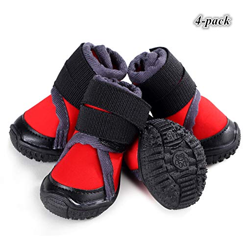 Hdwk&Hped Waterproof Dog Snow Boots Durable Dog Hiking Shoes