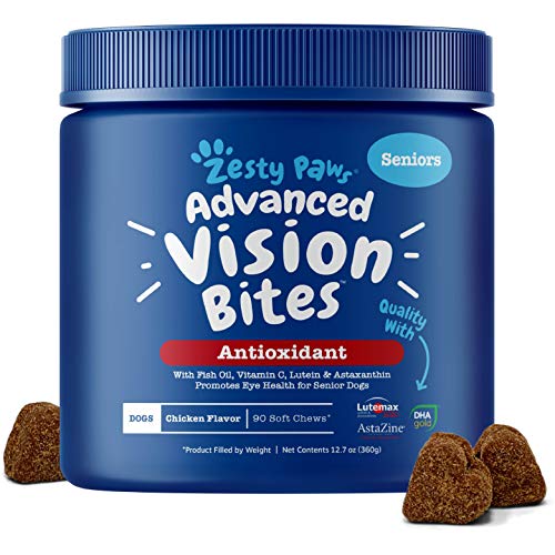 Zesty Paws Eye Supplement for Dogs - Vision Support with Lutein + Vitamin C