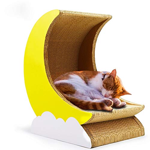 Cosmo's Own Moon Cat Scratcher | Corrugated Cardboard | Moon Shape Bed