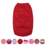Blueberry Pet for Love of Pets - Red Heart Designer Dog Sweater, Back Length 8", Pack of 1 Clothes for Dogs
