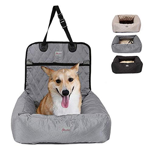 Felicificer Dog Car Seat Bed - 2 in 1 Car Seat Cover for Pets with Waterproof & Nonslip, Removable Cover & Cushion, Perfect for Cars, Trucks and SUVs