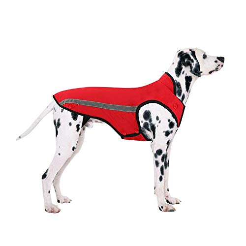 SlowTon Dog Winter Jacket, Detachable Flannel Lining Dog Coat Adjustable Neck