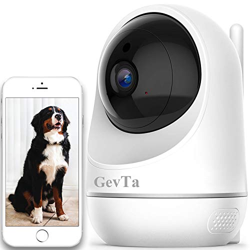 GevTa Pet Camera，FHD Dog Camera WiFi Pet Monitor Indoor Cat Camera Night Vision 2 Way Audio and Motion Detection