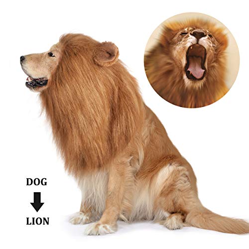 Dog Lion Mane,Funny Dog Costume,Adjustable Lion Mane for Dog