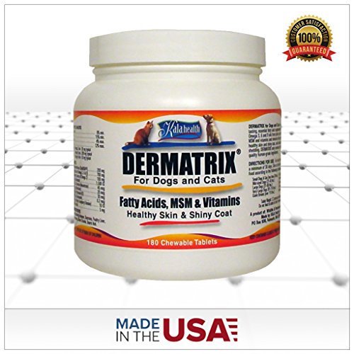 Dermatrix 180 Chewable Tablets for Dogs and Cats. Contains MSM