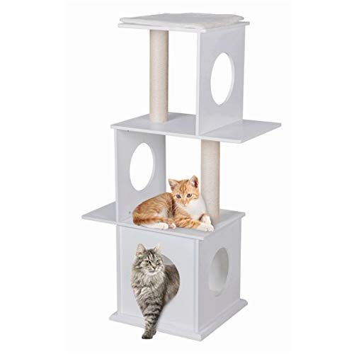 Good Life 47" Modern Deluxe Cat Tree 3 Floors Wood Furniture Climbing Play Tower