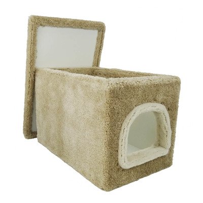 Cat Litter Box Furniture in Beige Carpet Large Cat Litter Box