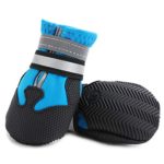 Ulandago Winter Dog Boots Neoprene Nonslip Rubber Sole for Snow Blue