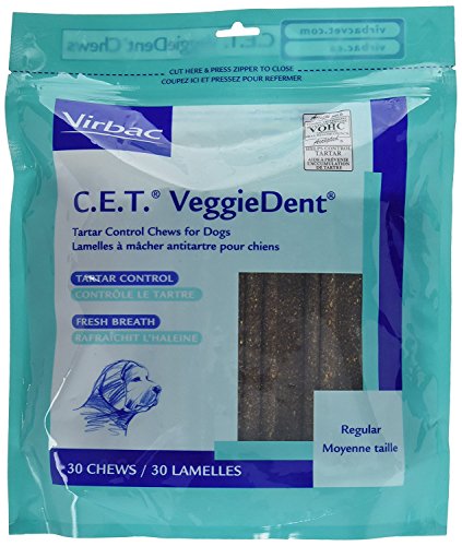 C.E.T. VeggieDent Chews, Regular,30 Chews