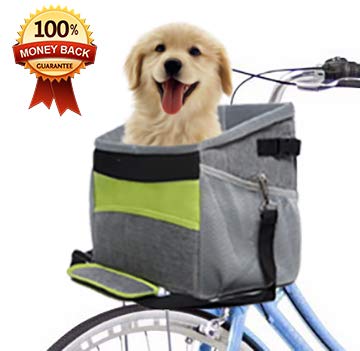 N&M Products Dog Bike Basket/Pet Carrier/Soft Bag with Pockets and Strap