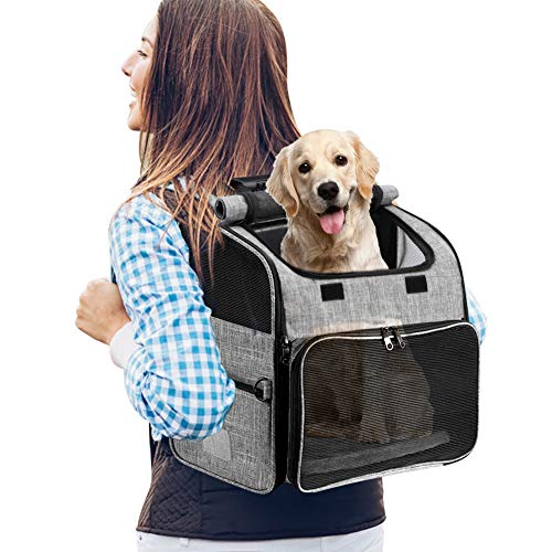 YOUTHINK Dog Backpack Carrier, Pet Carrier Bag with Mesh for Small Dogs