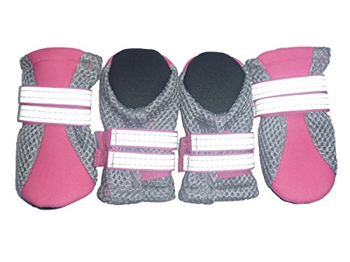 LONSUNEER Paw Protector Boots for Dogs Medium Set of 4 Soft Breathable