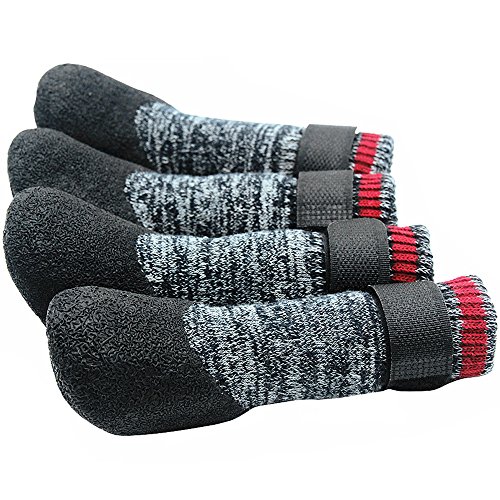 Mihachi Dog Socks Winter Paw Protectors Silicone Sole Anti-Slip Waterproof Boots