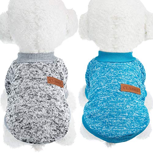 SATINIOR 2 Pieces Pet Clothing Winter Puppy Classic Warm Coat Winter Puppy