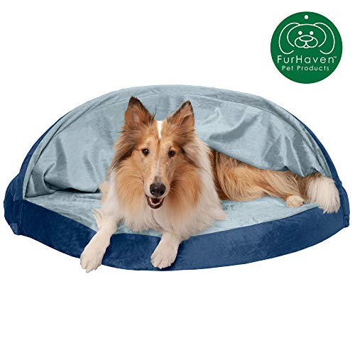 Furhaven Pet Dog Bed | Orthopedic Round Cuddle Nest Micro Velvet Snuggery