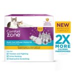 Comfort Zone MultiCat Calming Diffuser Kit, New 2X Pheromones for Cats Formula