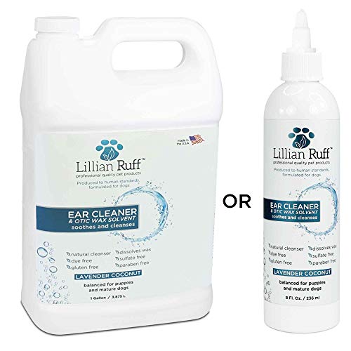 Lillian Ruff Dog Ear Cleaner and Otic Wax Solvent with Aloe, Coconut and Lavender